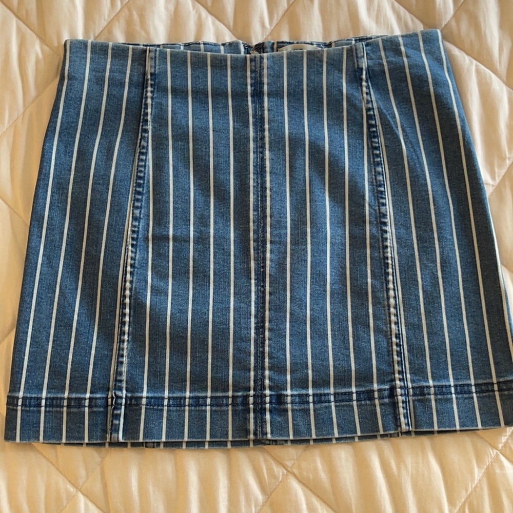 striped jean skirt